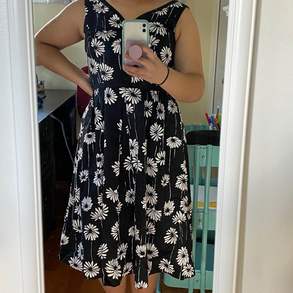 Talbots Black and White Floral dress